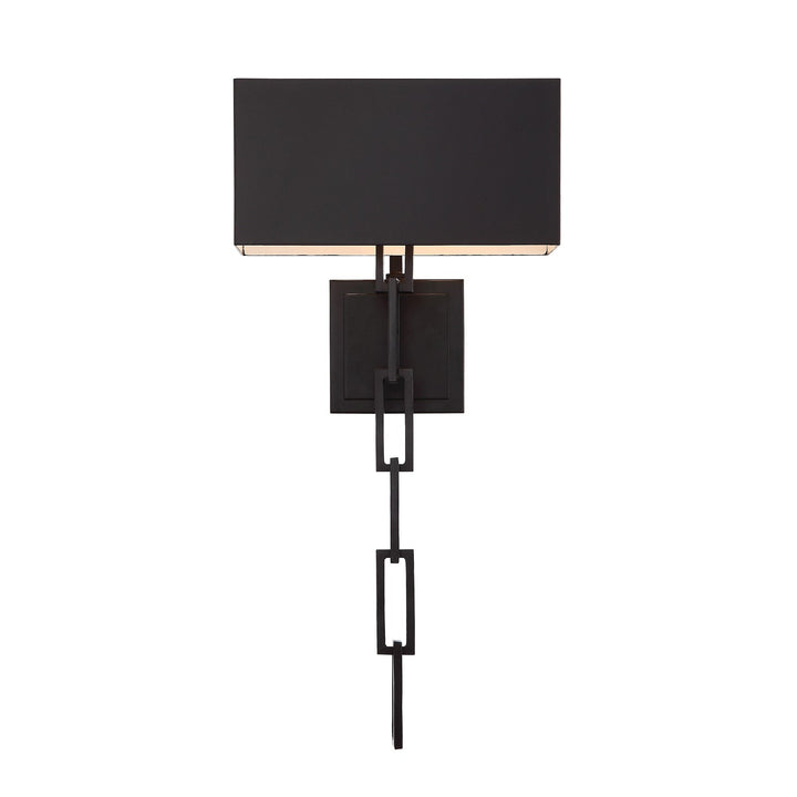 Crystorama Crystorama Brian Patrick Flynn Alston 2 Light Matte Black + White Sconce