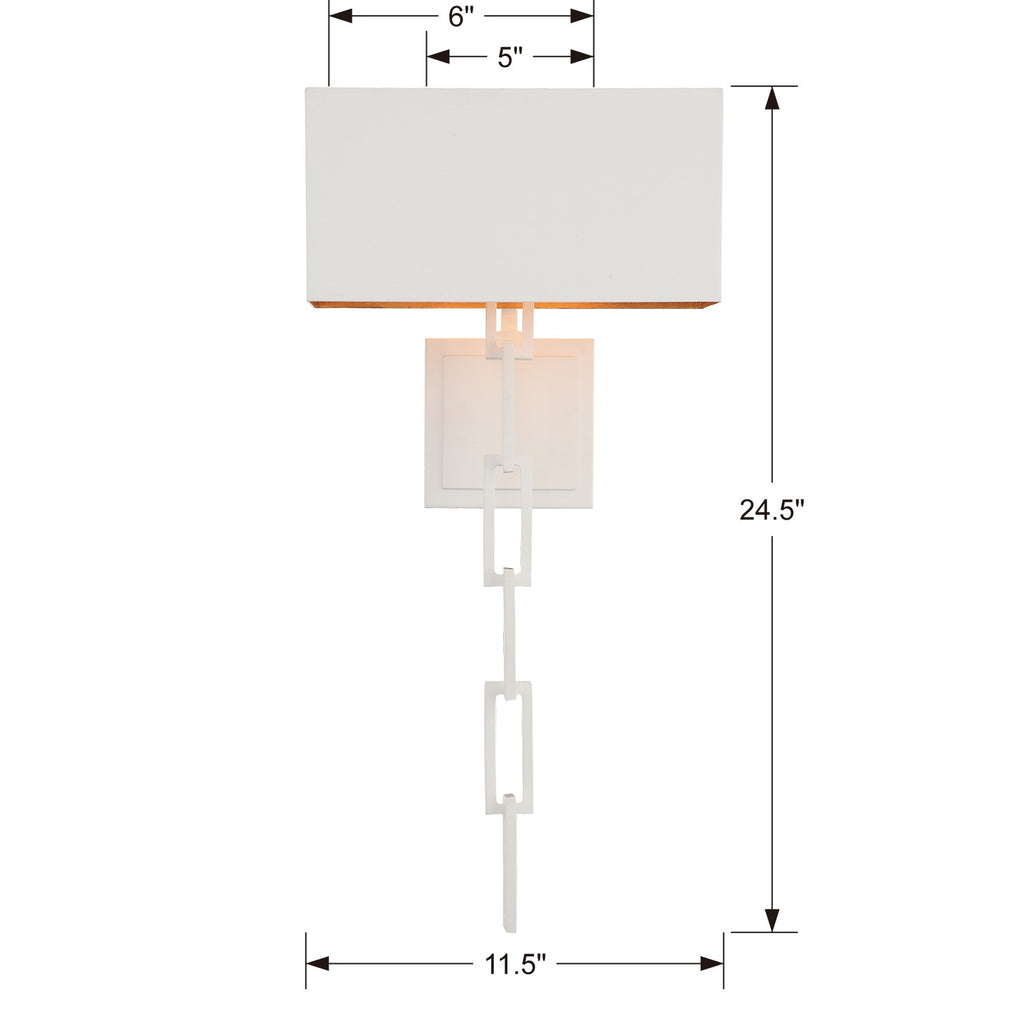 Crystorama Crystorama Brian Patrick Flynn Alston 2 Light Matte White + Antique Gold Sconce