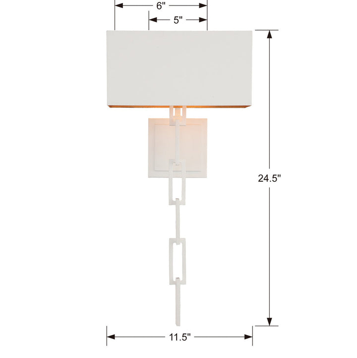 Crystorama Crystorama Brian Patrick Flynn Alston 2 Light Matte White + Antique Gold Sconce