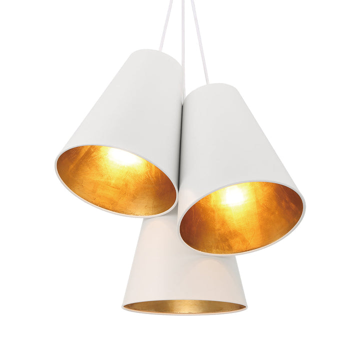 Crystorama Crystorama Brian Patrick Flynn Alston 3 Light Matte White + Antique Gold Pendant