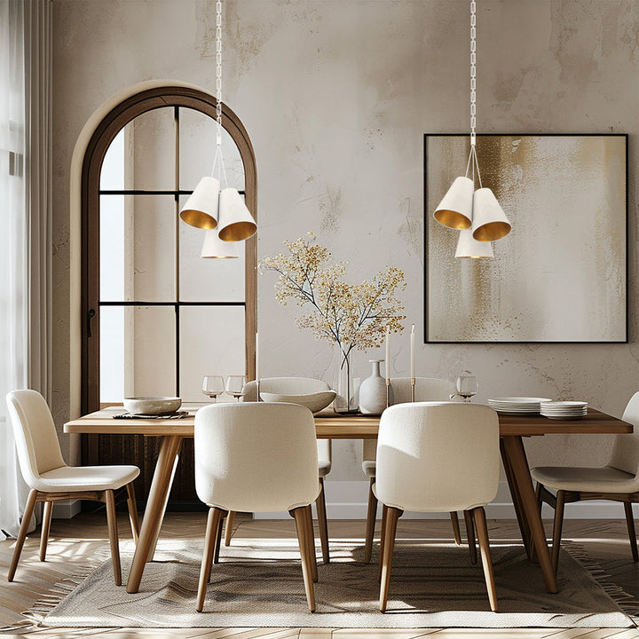 Crystorama Crystorama Brian Patrick Flynn Alston 3 Light Matte White + Antique Gold Pendant