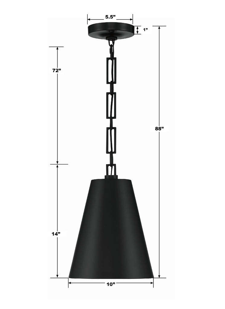 Crystorama Crystorama Brian Patrick Flynn Alston 2 Light Matte Black + Antique Gold Mini Pendant