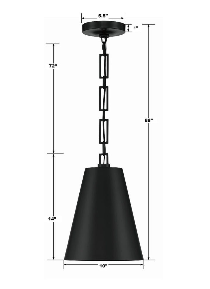 Crystorama Crystorama Brian Patrick Flynn Alston 2 Light Matte Black + Antique Gold Mini Pendant