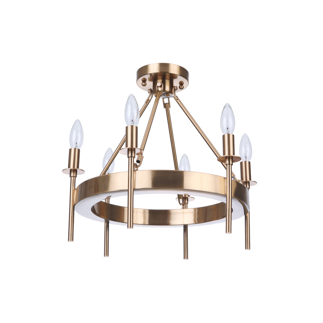 Larrson 6 Light Semi Flush in Satin Brass CRAFTMADE