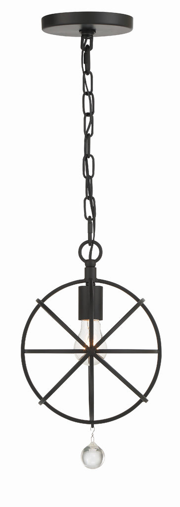 Crystorama Crystorama Solaris 1 Light Black Mini Pendant