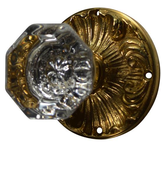 Romanesque Octagon Glass Door Knob COPPER MOUNTAIN HARDWARE