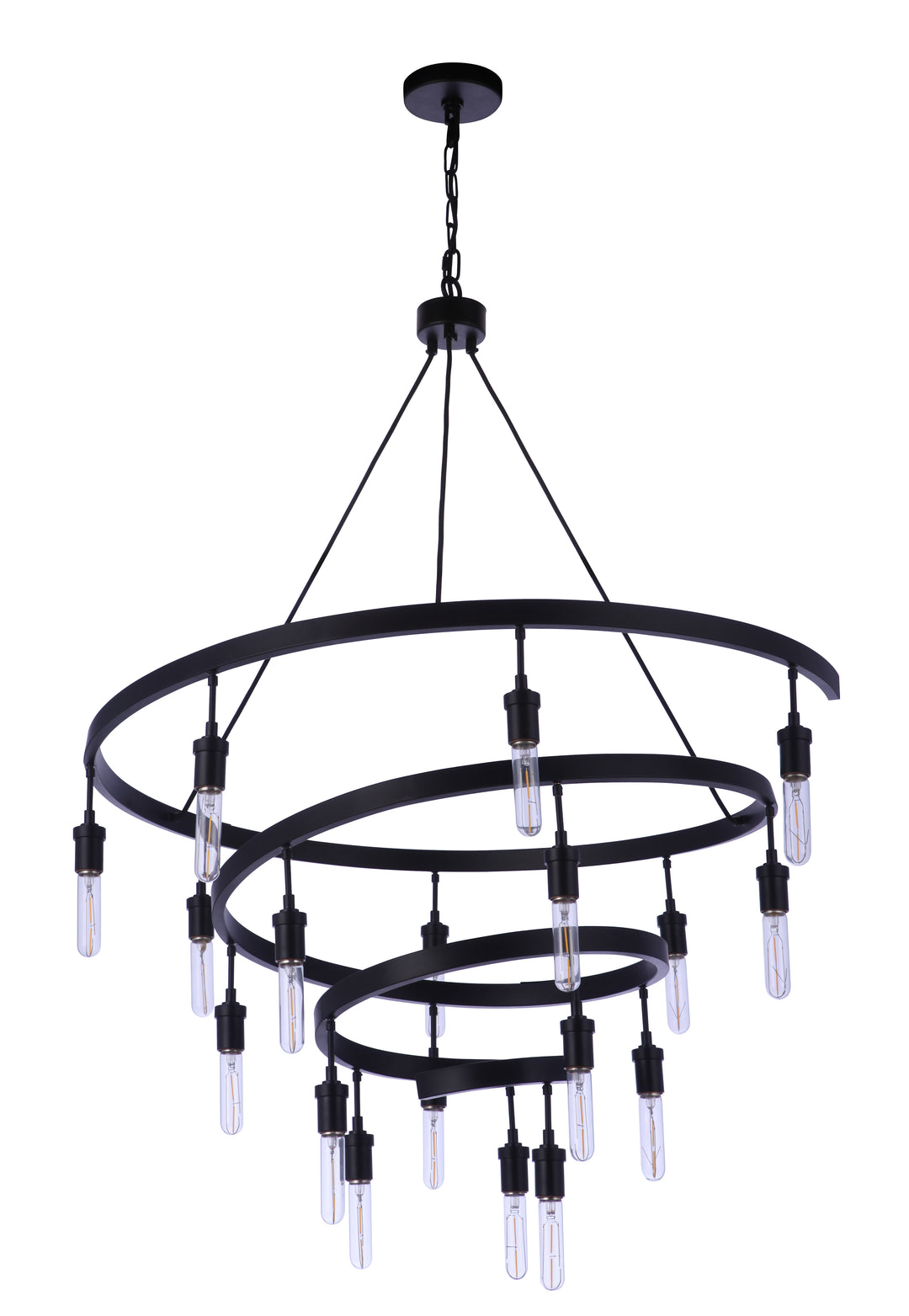 Tranquil 18 Light Chandelier in Flat Black CRAFTMADE