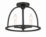 Crystorama Crystorama Abbott 3 Light Black Semi Flush Mount