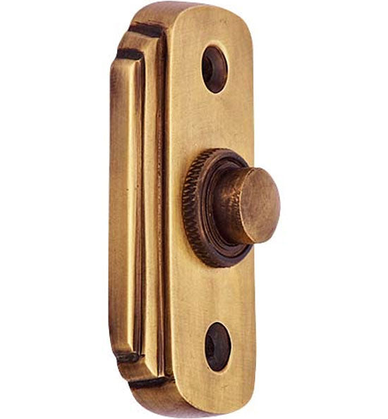 2 1/2 Inch Solid Brass Art Deco Doorbell Button COPPER MOUNTAIN HARDWARE