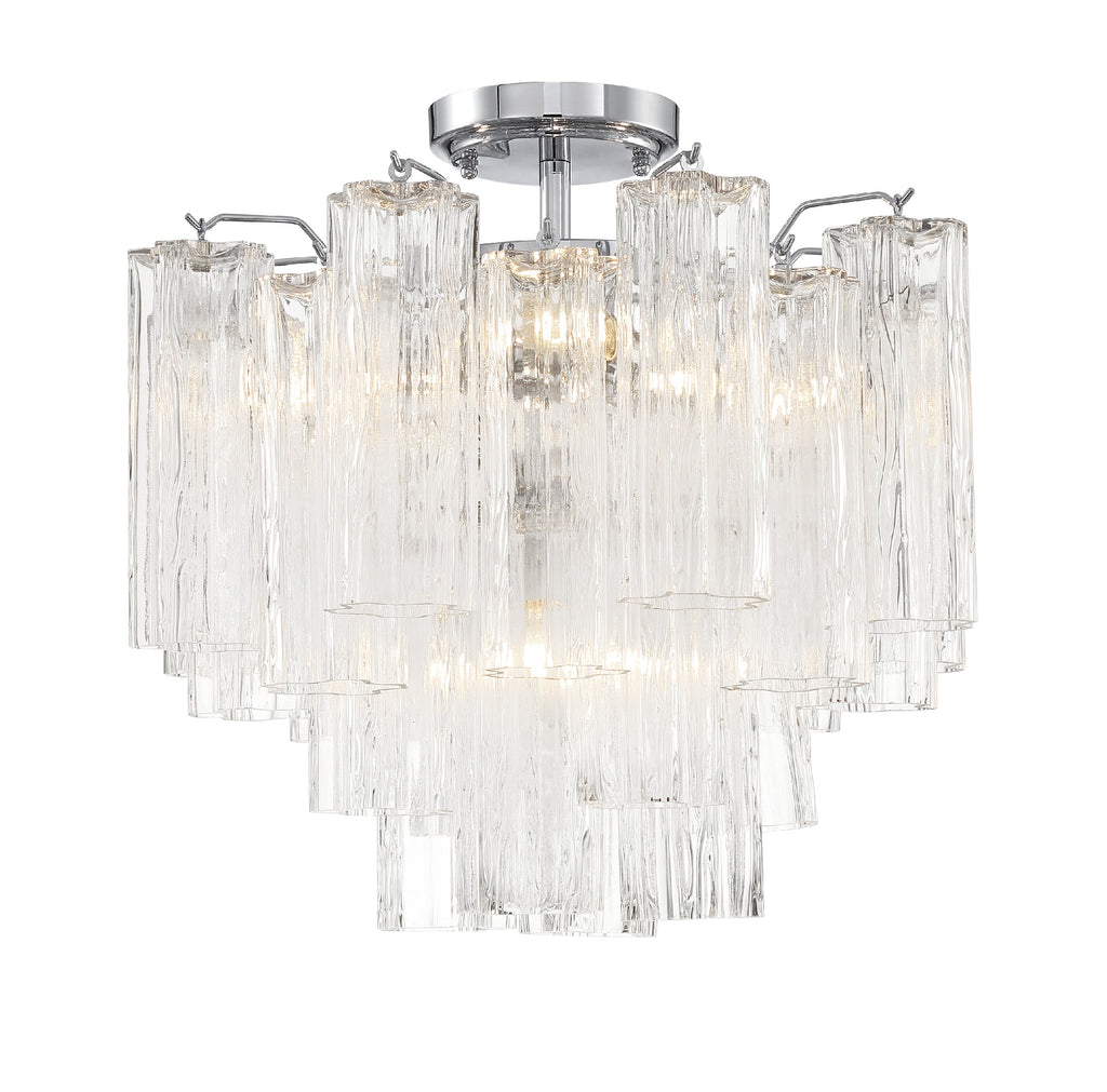 Addis 4 Light Polished Chrome Semi Flush Mount Crystorama