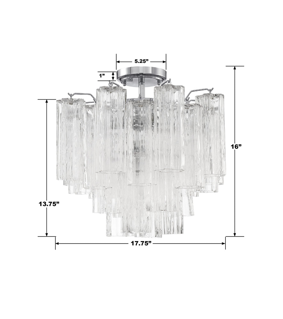 Addis 4 Light Polished Chrome Semi Flush Mount Crystorama