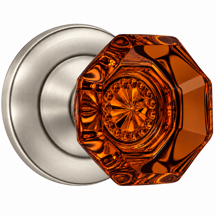 Magnifique® Classic Door Set with Amber Glass Knobs (Several Finishes Available)