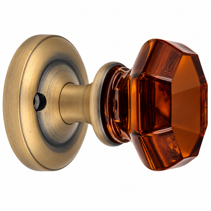Magnifique® Classic Door Set with Amber Glass Knobs (Several Finishes Available)