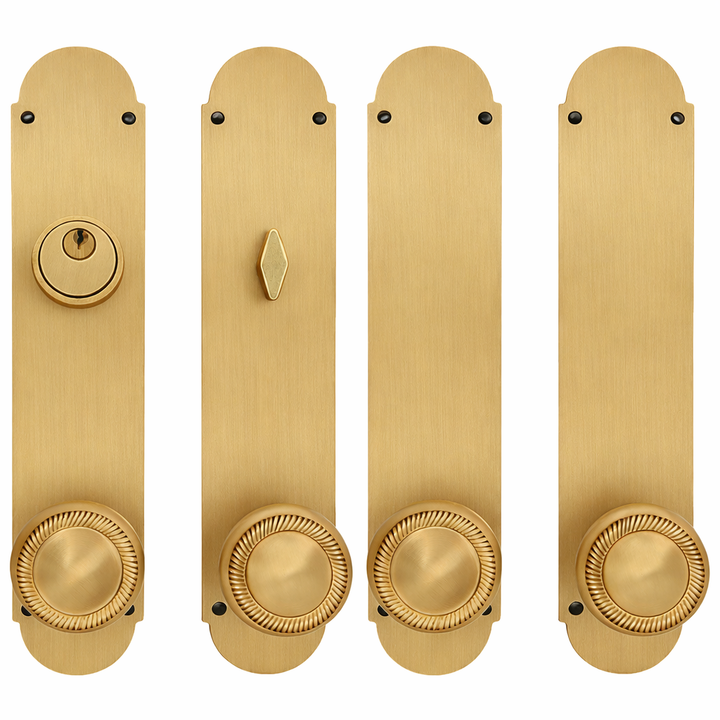 Traditional Style Double Door Deadbolt Entryway Set (Several Finishes Available)