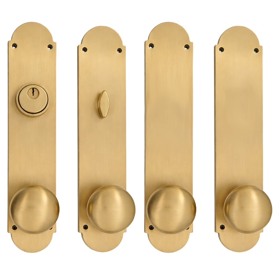 Traditional Style Double Door Deadbolt Entryway Set (Several Finishes Available)