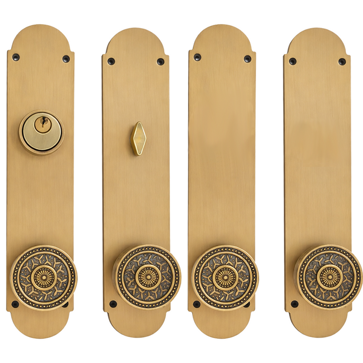 Traditional Style Double Door Deadbolt Entryway Set (Several Finishes Available)