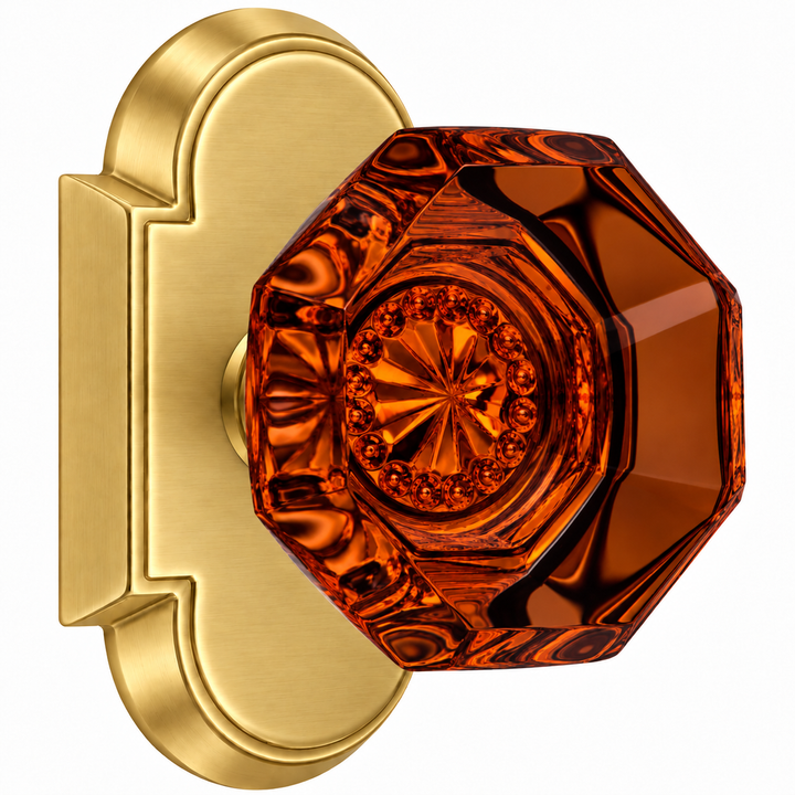 Magnifique® Arched Door Set with Amber Glass Knobs (Several Finishes Available)