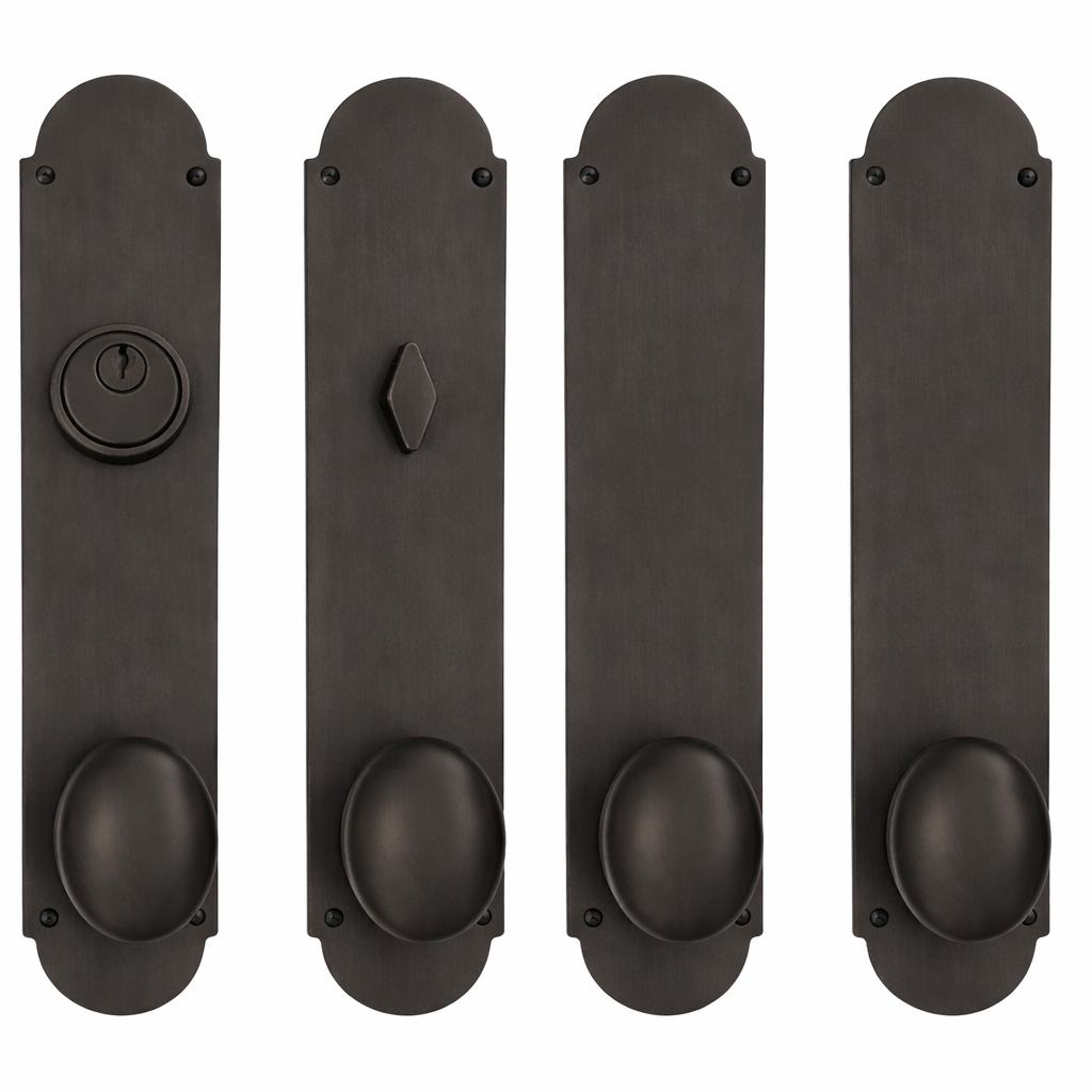 Traditional Style Double Door Deadbolt Entryway Set (Several Finishes Available)