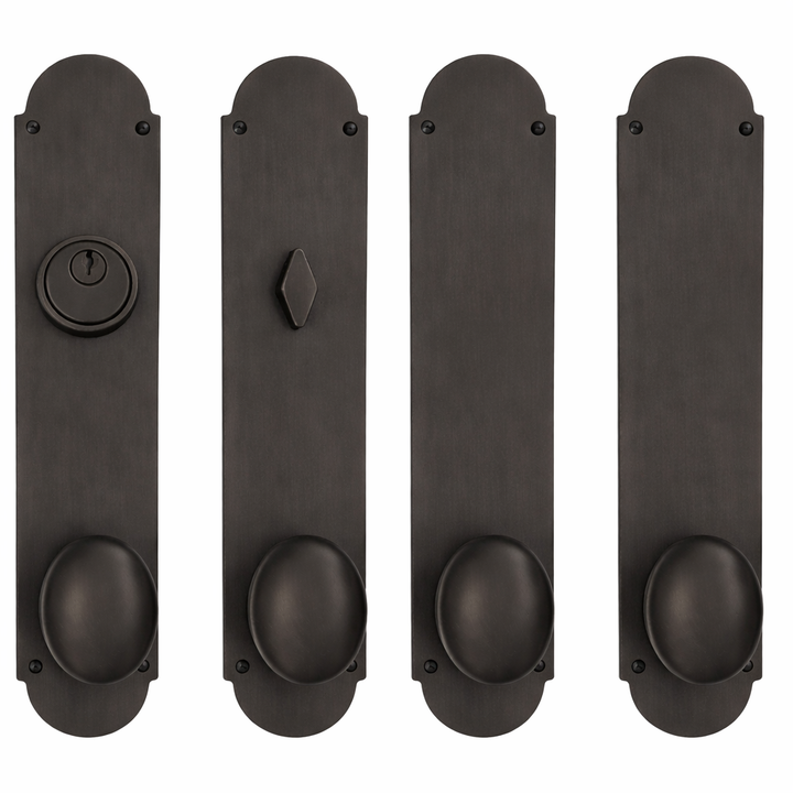 Traditional Style Double Door Deadbolt Entryway Set (Several Finishes Available)