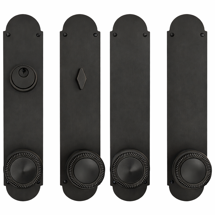Traditional Style Double Door Deadbolt Entryway Set (Several Finishes Available)