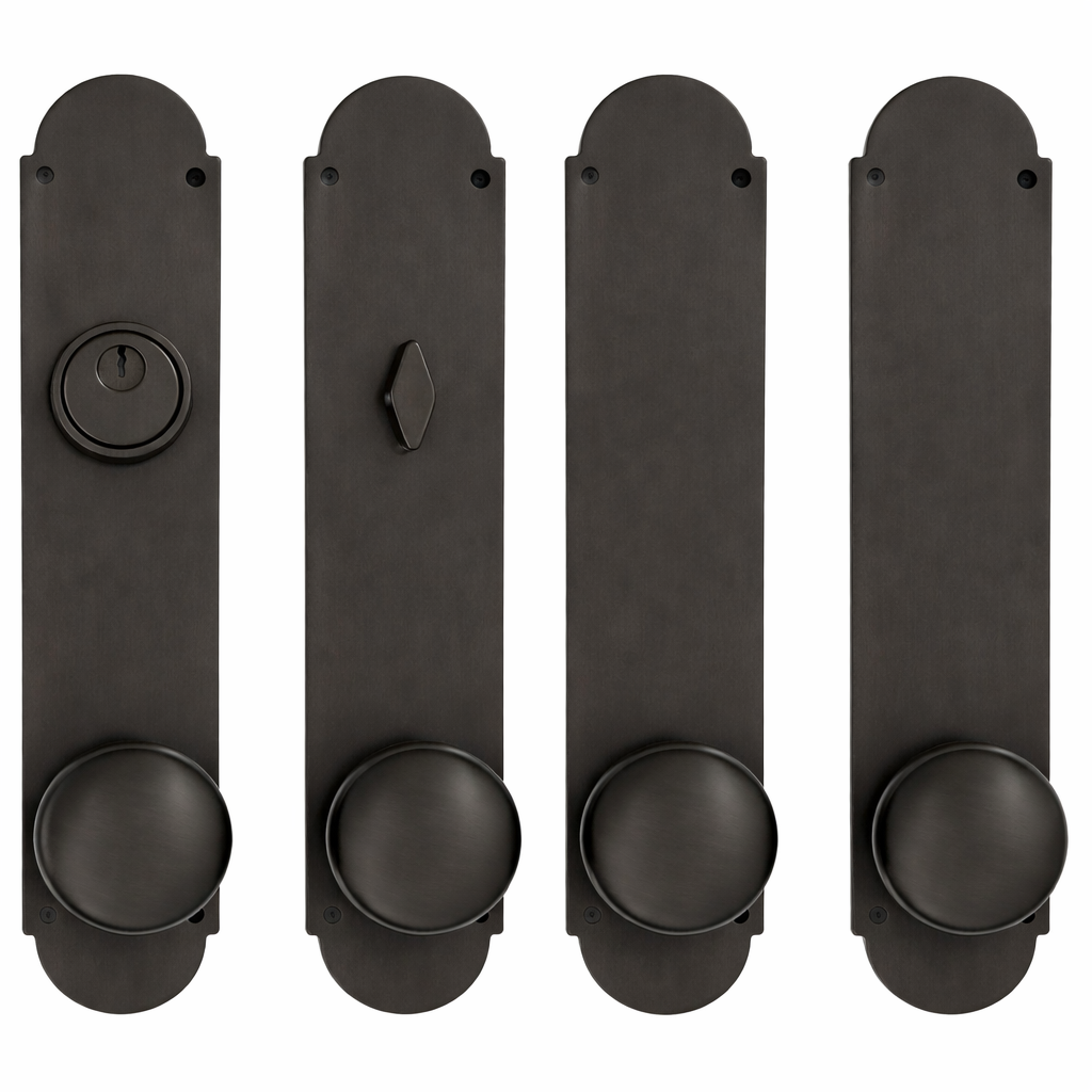 Traditional Style Double Door Deadbolt Entryway Set (Several Finishes Available)