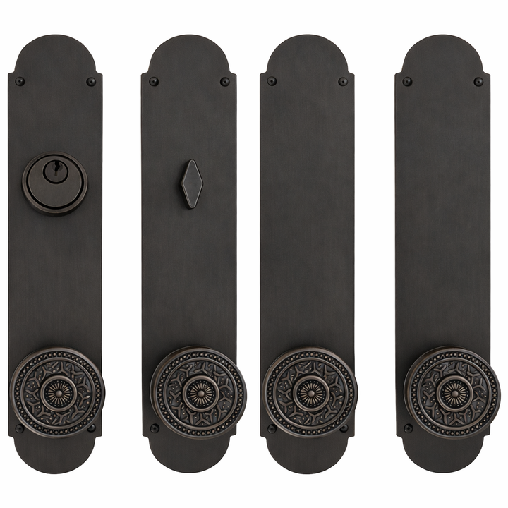 Traditional Style Double Door Deadbolt Entryway Set (Several Finishes Available)