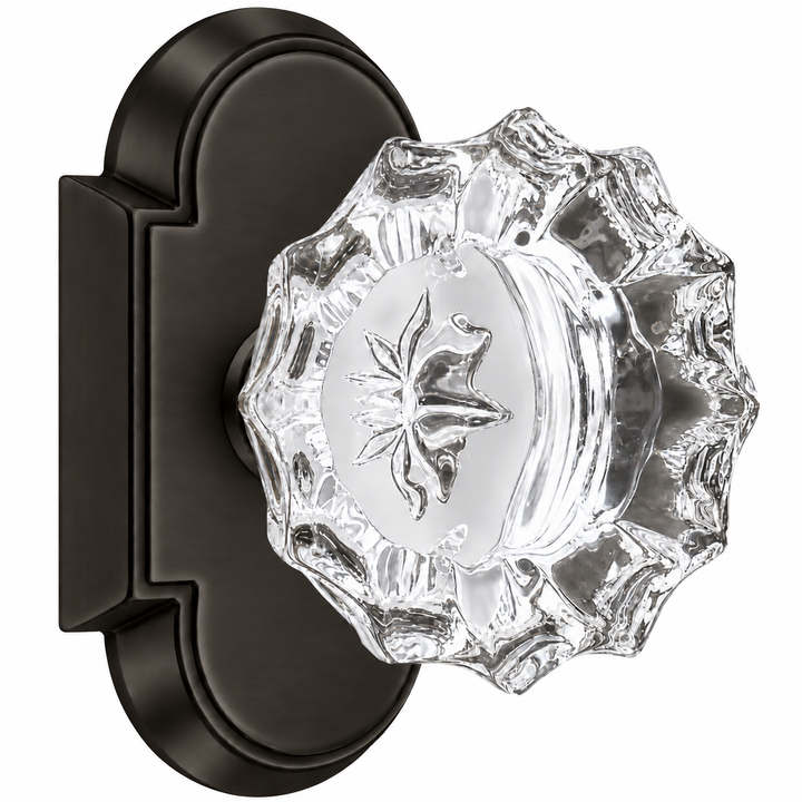 Magnifique® Arched Door Set with Crystal Fluted Knobs (Several Finishes Available)