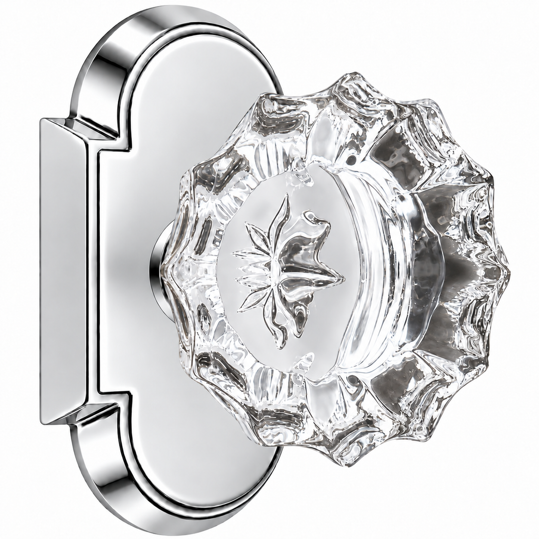 Magnifique® Arched Door Set with Crystal Fluted Knobs (Several Finishes Available)
