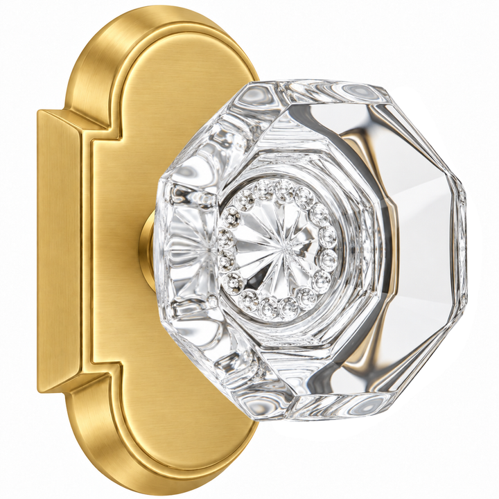 Magnifique® Arched Door Set with Crystal Octagon Knobs (Several Finishes Available)