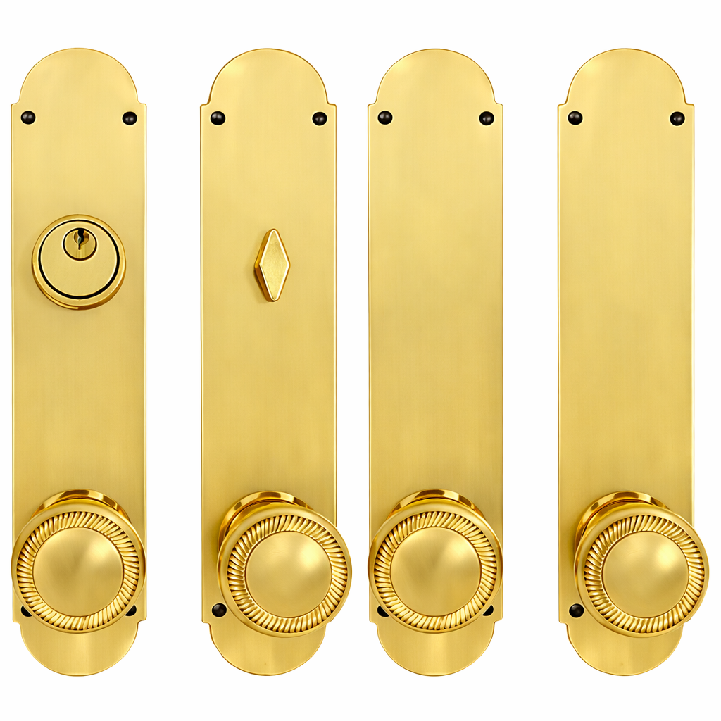 Traditional Style Double Door Deadbolt Entryway Set (Several Finishes Available)