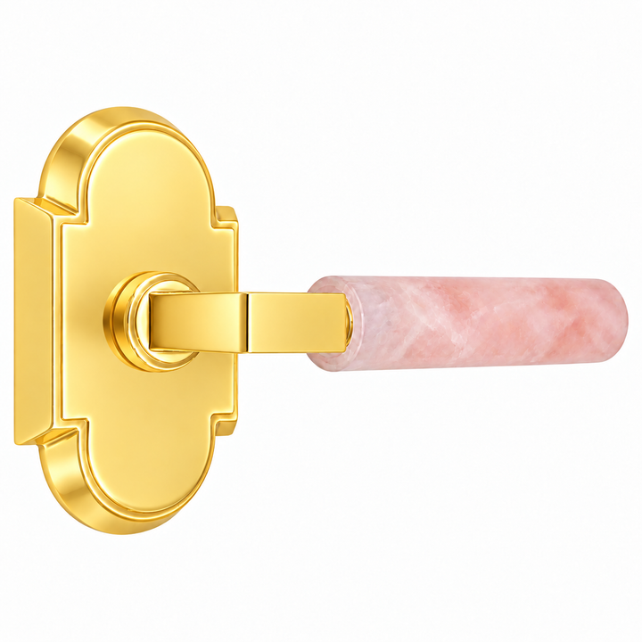 Magnifique® Arched Door Set with Modern Rose Quartz Lever (Several Finishes Available)