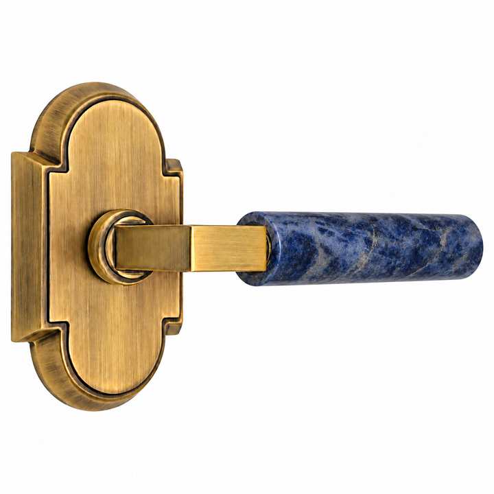 Magnifique® Arched Door Set with Modern Royal Blue Lever (Several Finishes Available)