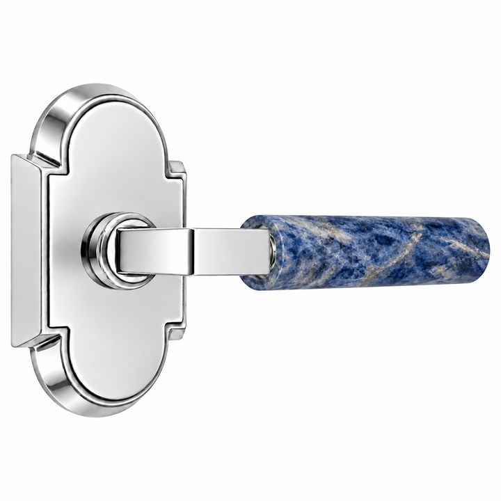 Magnifique® Arched Door Set with Modern Royal Blue Lever (Several Finishes Available)