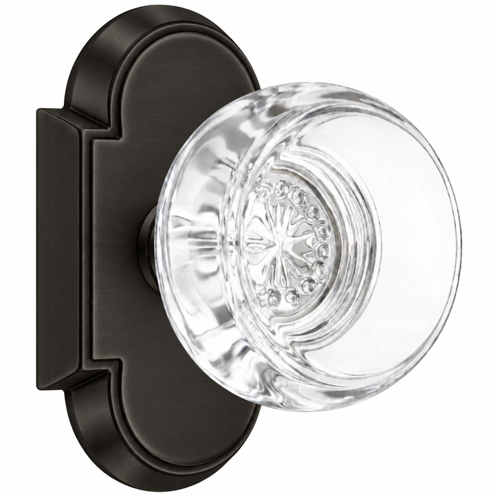 Magnifique® Arched Door Set with Round Crystal Knobs (Several Finishes Available)