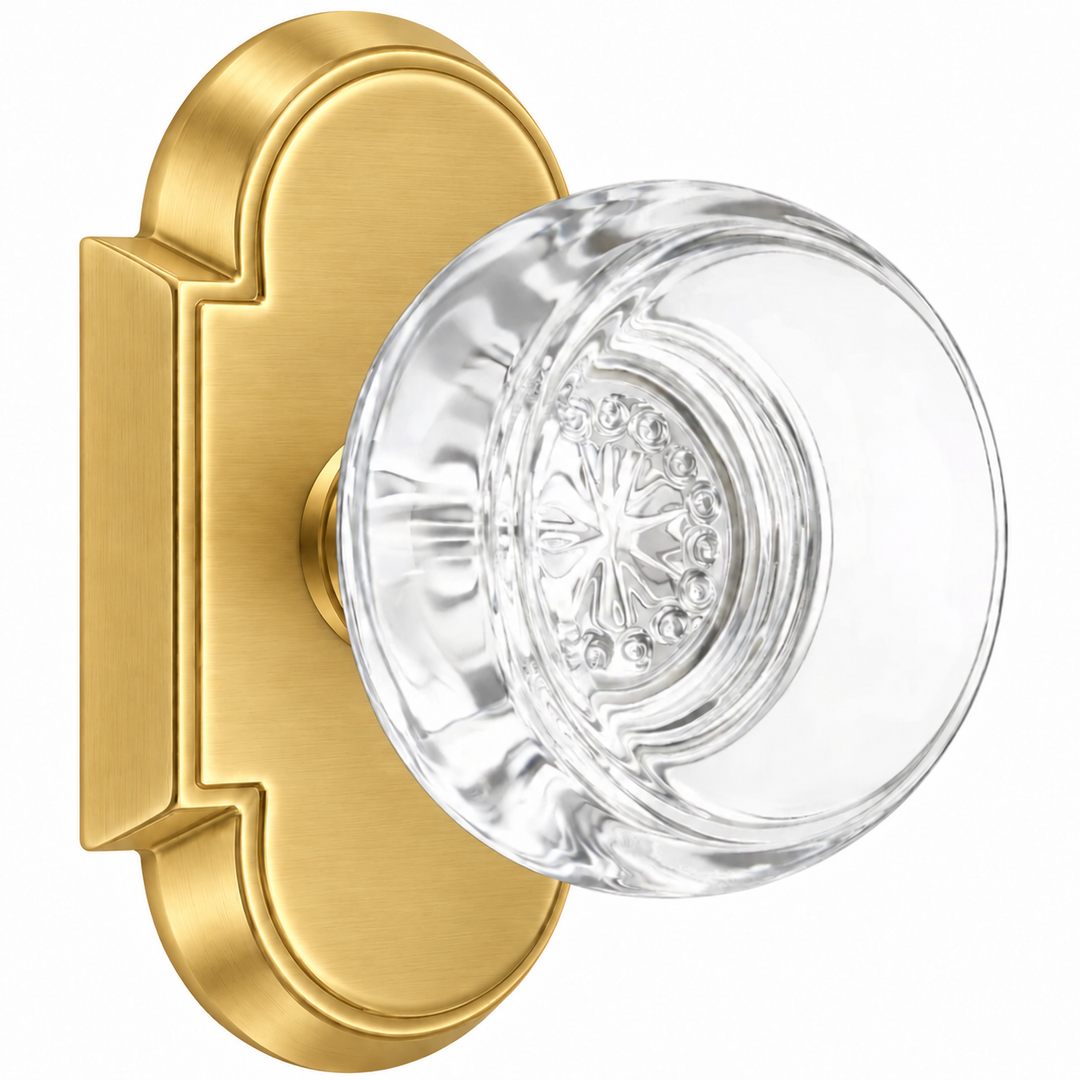 Magnifique® Arched Door Set with Round Crystal Knobs (Several Finishes Available)