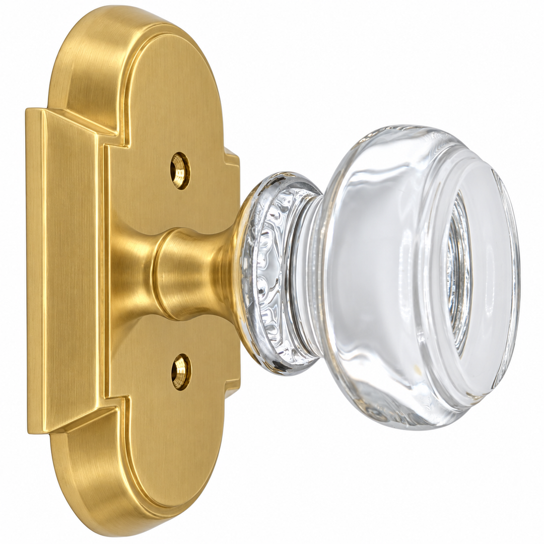Magnifique® Arched Door Set with Round Crystal Knobs (Several Finishes Available)