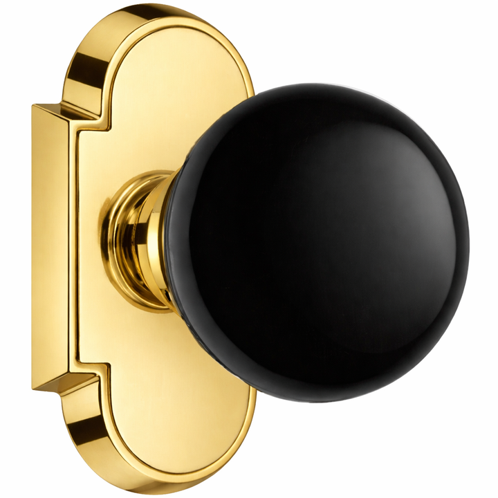 Magnifique® Arched Door Set with Black Porcelain Knobs (Several Finishes Available)