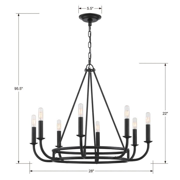 Crystorama Crystorama Bailey 8 Light Matte Black Chandelier