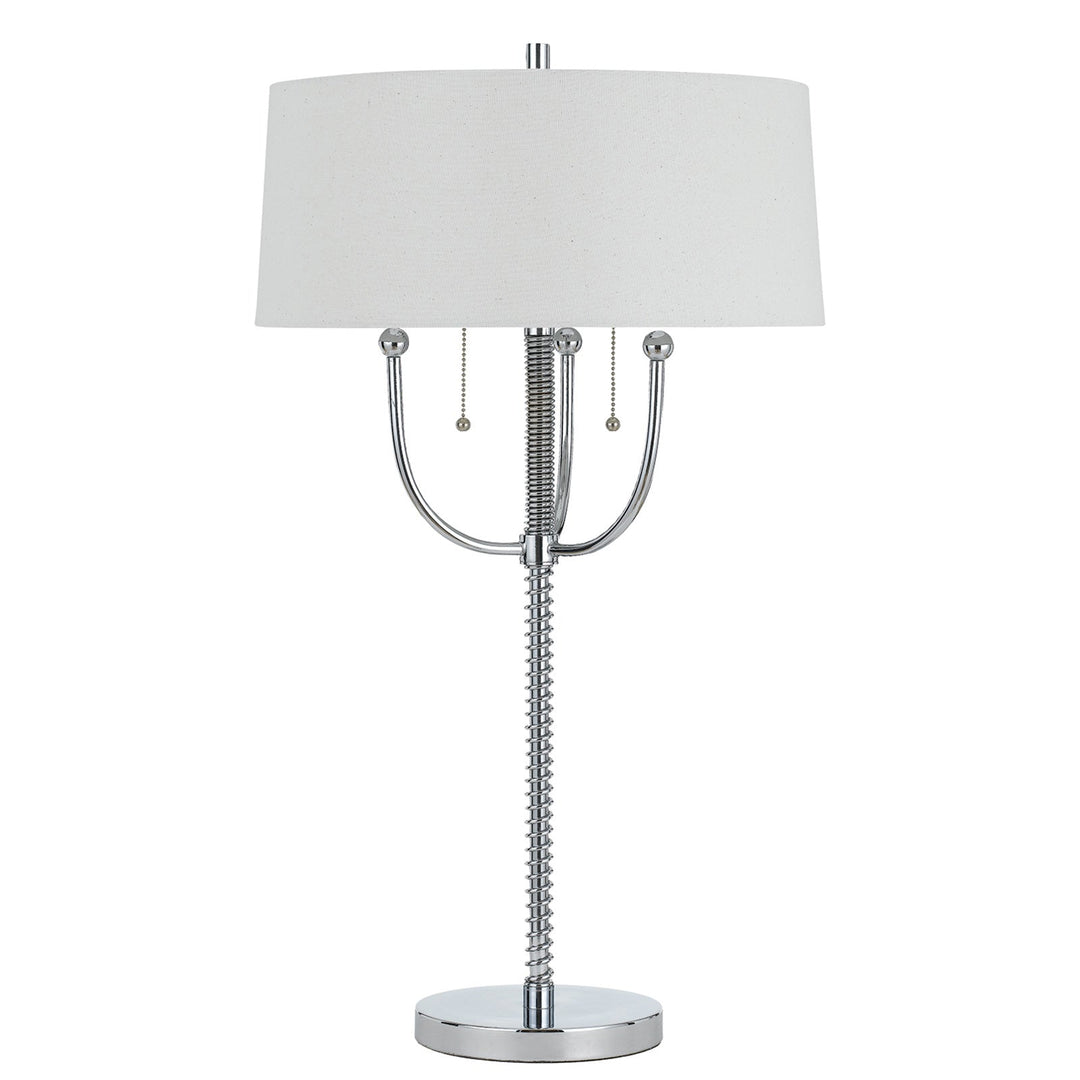 60W X 2 LESINAMETAL  FLOOR LAMP WITH LINEN SHADE Cal Lighting