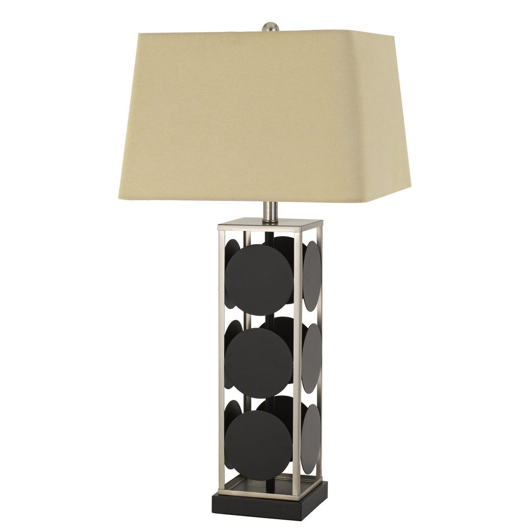 HANSON METAL TABLE LAMP WITH SQUARE FABRIC SHADE Cal Lighting