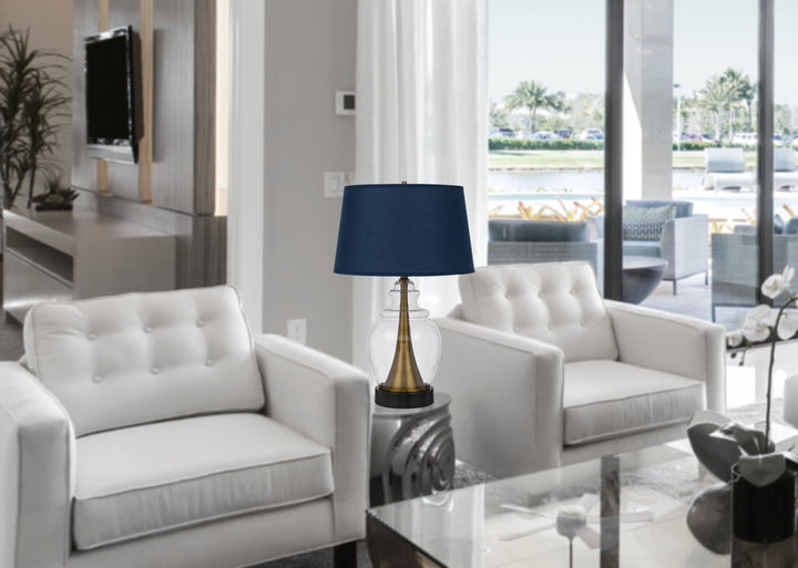 CUPOLA GLASS/METAL TABLE LAMP Cal Lighting