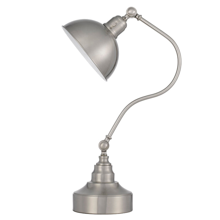 INDUSTRIAL ADJUSTABLE METAL DOWNBRIDGE DESK LAMP WITH HALF DOME METAL SHADE Cal Lighting