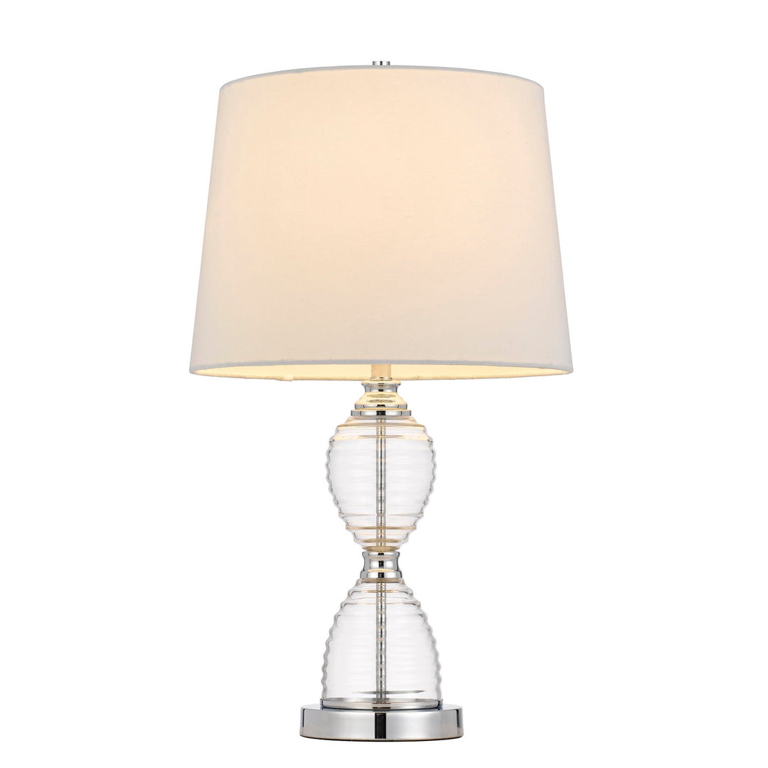 EDEN GLASS TABLE LAMP WITH TAPER DRUM HARDBACK SHADE Cal Lighting