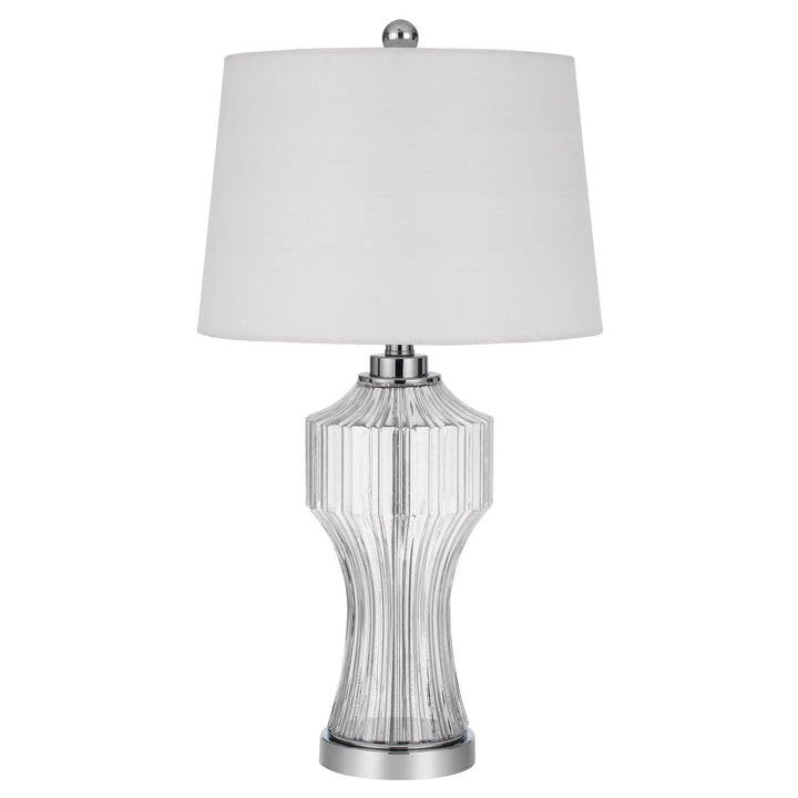 100W 3 WAY RESTON COLUMN GLASS TABLE LAMP Cal Lighting