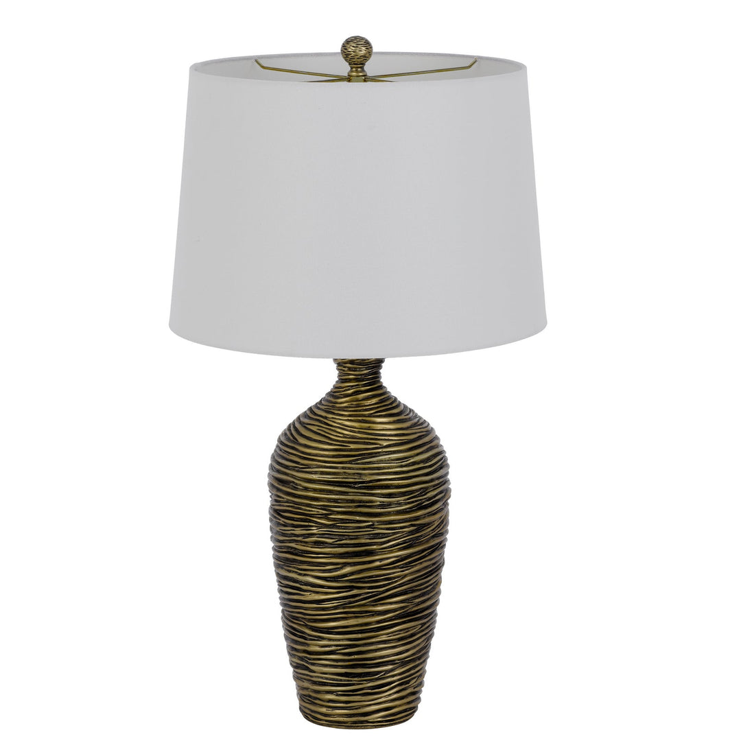 150W 3 WAY AURORA RESIN TABLE LAMP WITH HARDBACK TAPER DRUM FABRIC SHADE (SOLD AS PAIRS) Cal Lighting