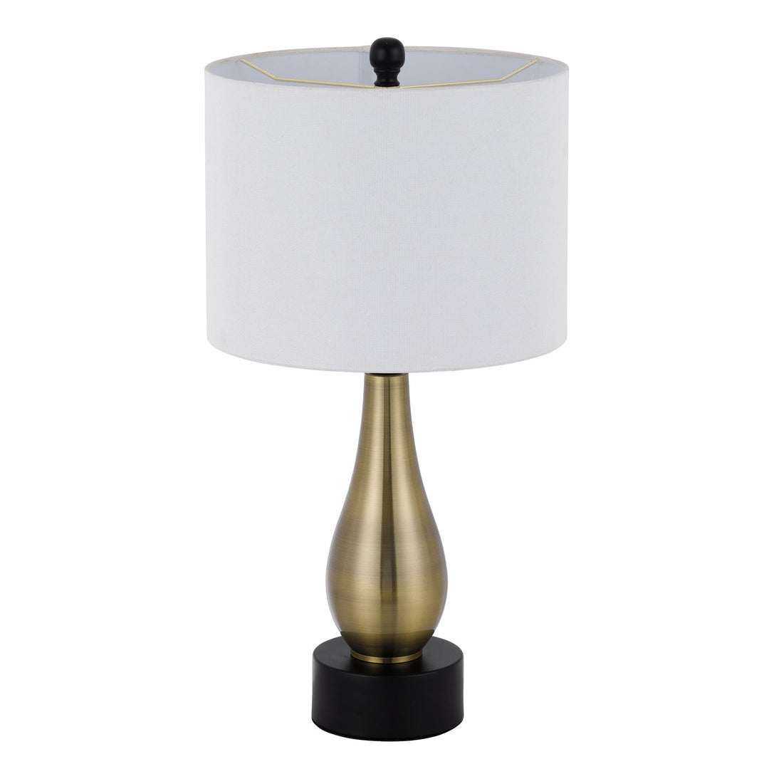 100W ASHLAND METAL TABLE LAMP WITH HARDBACK DRUM FABRIC SHADE (SOLD AS PAIRS) Cal Lighting
