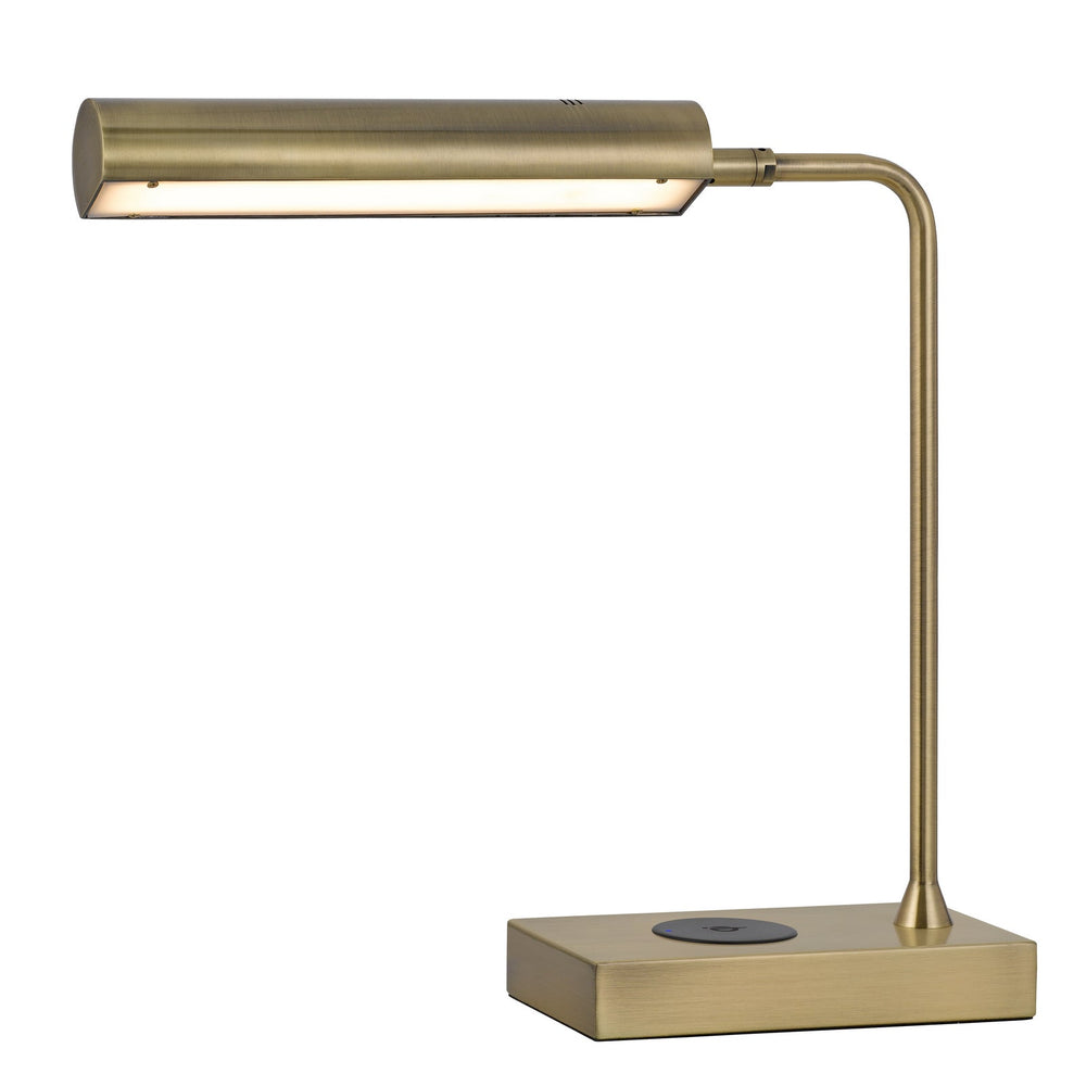 DELRAY 12W INTERGRATED LED METAL DESK LAMP WITH WIRELESS CHARGING PORT Cal Lighting