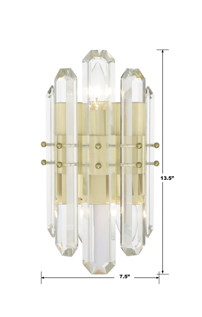 Crystorama Crystorama Bolton 2 Light Aged Brass Sconce