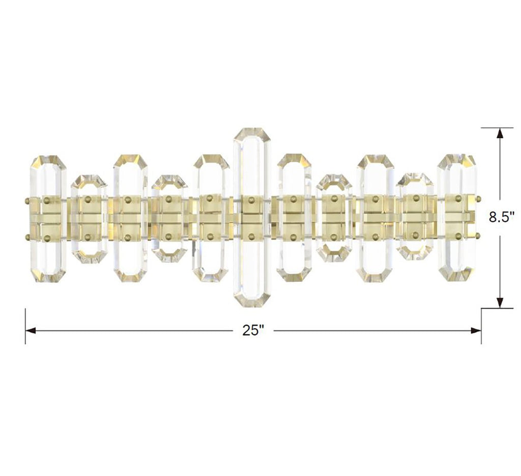 Crystorama Crystorama Bolton 3 Light Aged Brass Bathroom Vanity