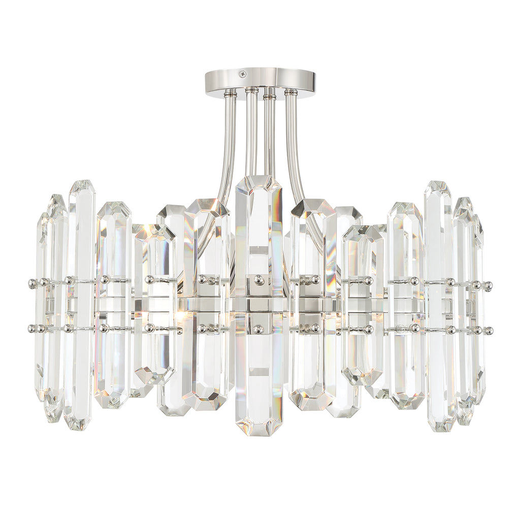 Crystorama Crystorama Bolton 4 Light Polished Nickel Semi Flush Mount